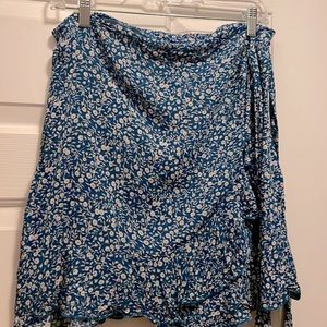 Blue Flower Tie Skirt